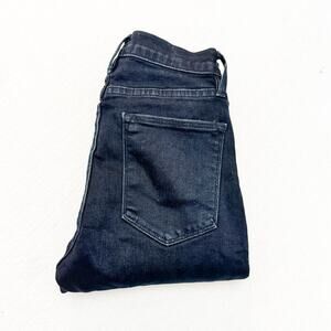 Frame Le High Skinny Portofino Black Indigo Ripped Denim Jeans Size 25